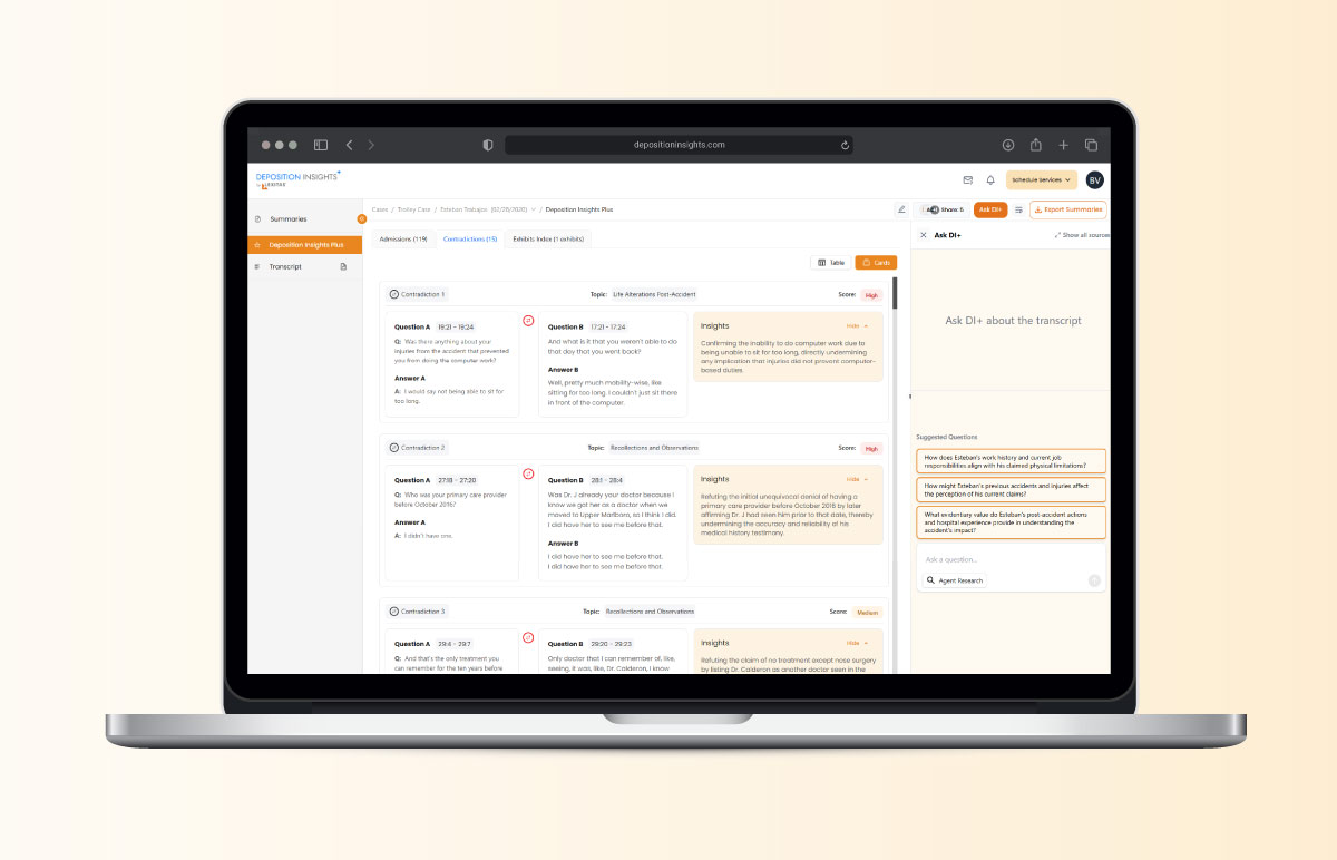 deposition summary software