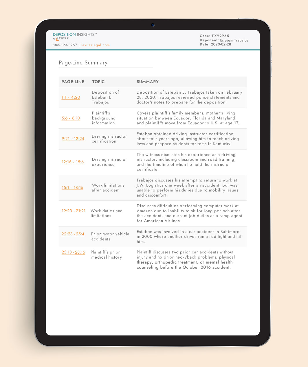 Deposition Insights